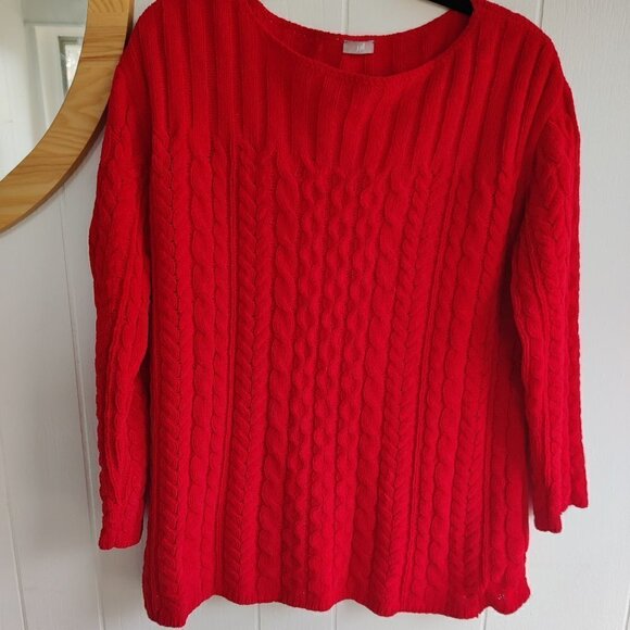 J Jill Sweater in Soft Cotton, this Cable Knit Sweater will keep the cold away! - Picture 1 of 8